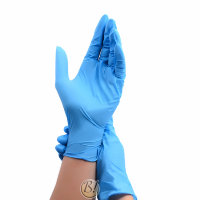 Перчатки нитриловые неопудренные (голубые)