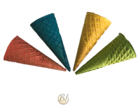 Вафельный сахарный рожок 110 цветное ассорти (с ровным краем)  
